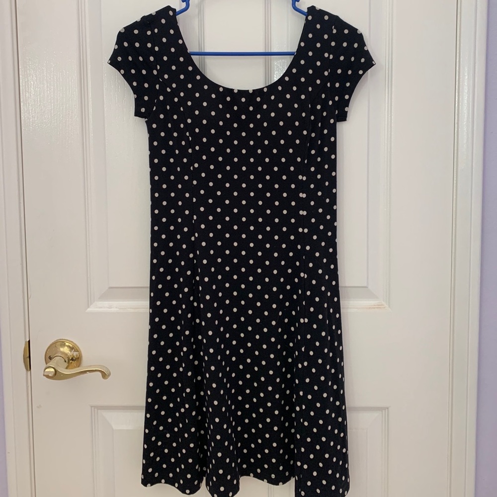 Polk a Dot A Line Dress with Bra Cups